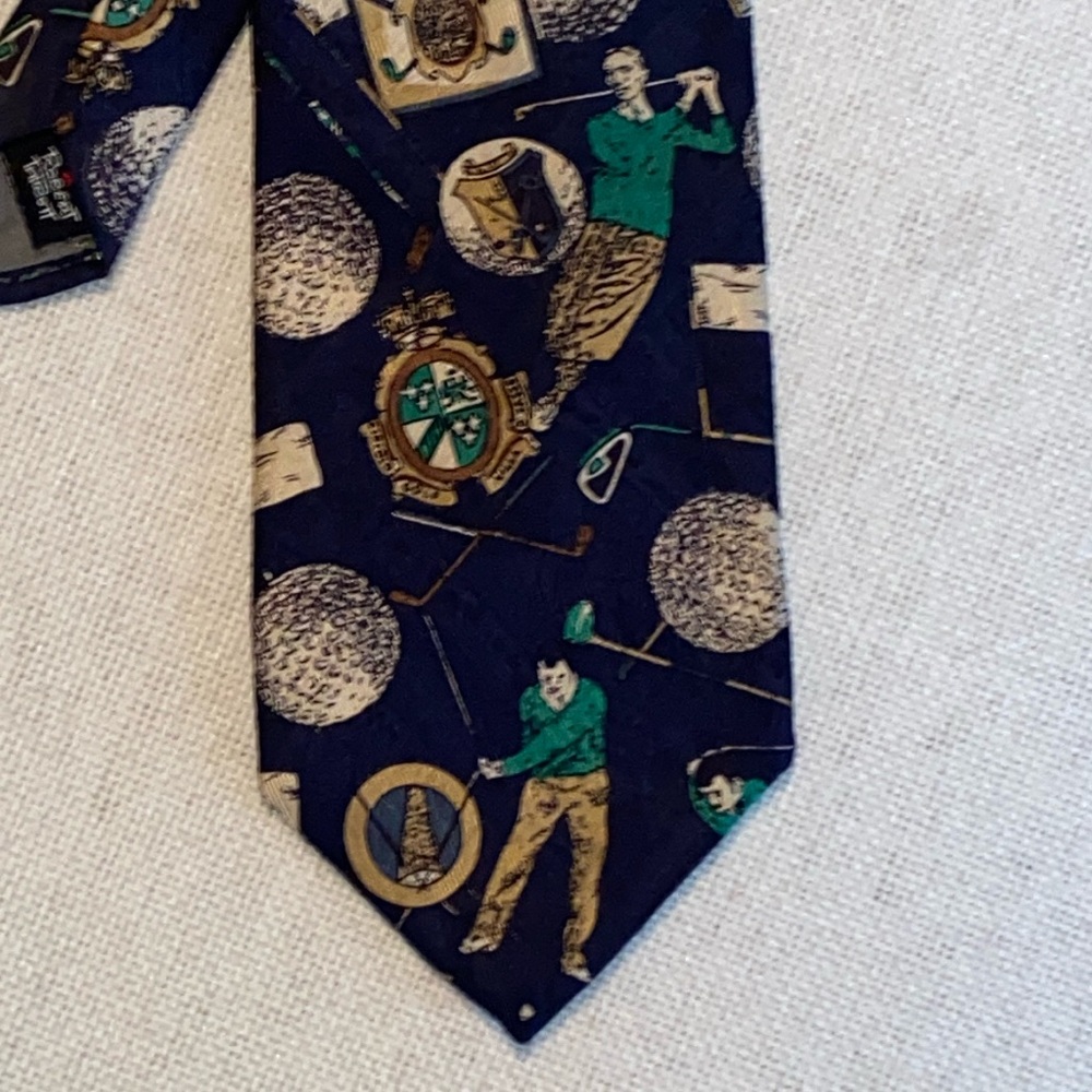 Golf Theme Robert Talbott Carmel Valley Hand Printed in Italy Silk Neck Tie